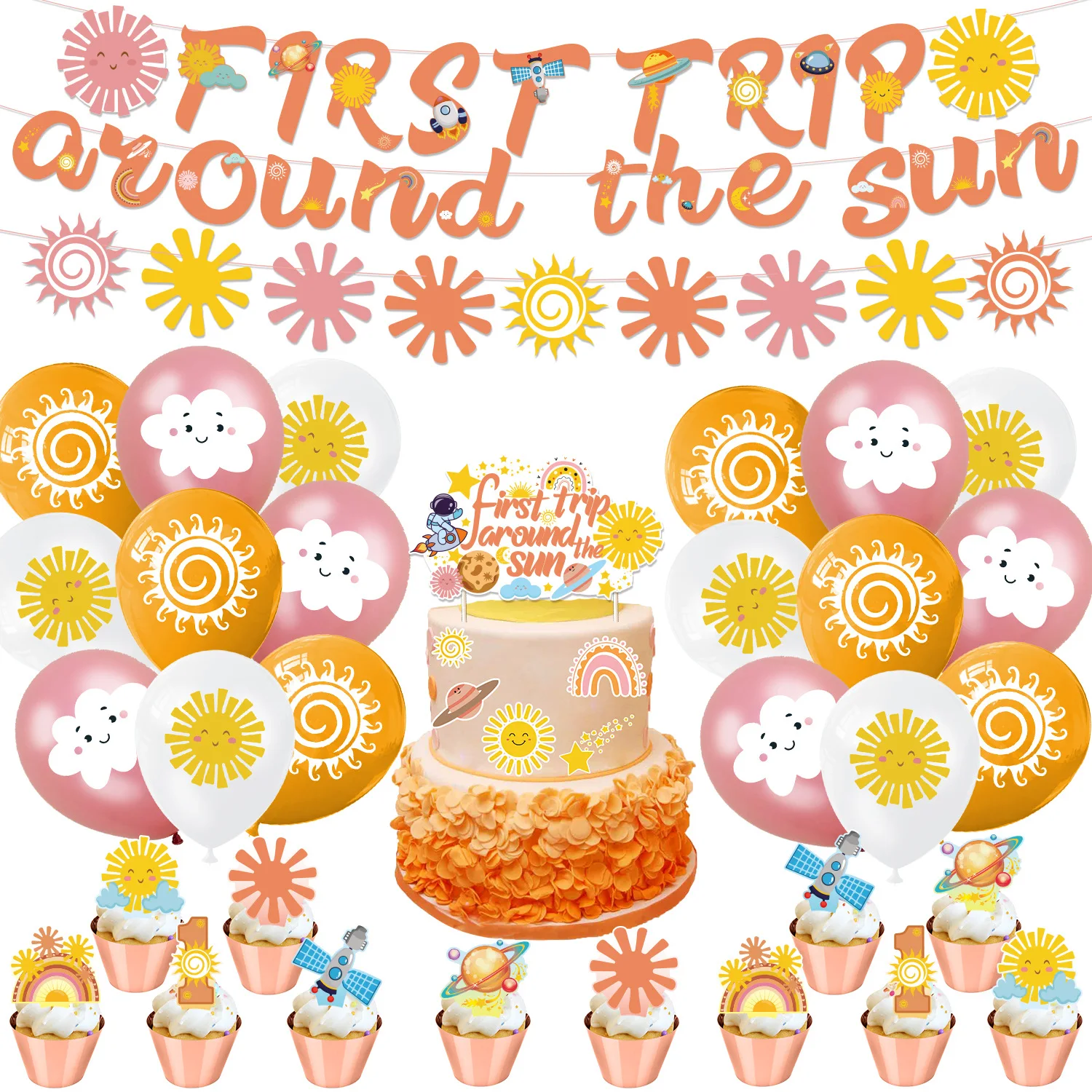 1Set Boho First Trip Around The Sun Theme 1st Birthday Party Decoration Bohemian Rainbow Balloons Set Banner Cake Topper
1Set Boho First Trip Around The Sun Theme 1st Birthday Party Decoration Bohemian Rainbow Balloons Set Banner Cake Topper