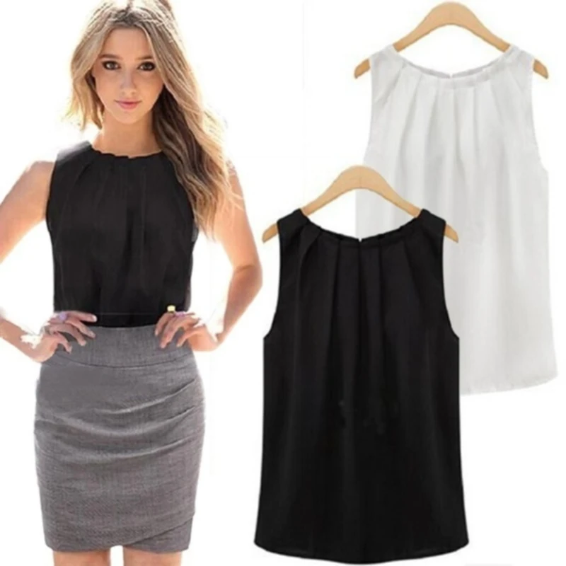 Blouse Women Fashion Sleeveless Round Neck Chiffon Blouse Cheap Cloth Korean Hot Sale Vestidos 2023 New Summer Blouse
Blouse Women Fashion Sleeveless Round Neck Chiffon Blouse Cheap Cloth Korean Hot Sale Vestidos 2023 New Summer Blouse