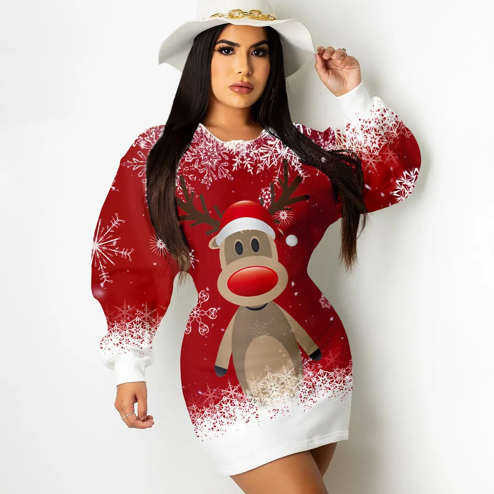 2023 New Autumn Winter Women Daily Street Crew-neck Long-sleeved Christmas Dress 3D Print Wrap Hip Skirt Fashion Mini Skirt
2023 New Autumn Winter Women Daily Street Crew-neck Long-sleeved Christmas Dress 3D Print Wrap Hip Skirt Fashion Mini Skirt
