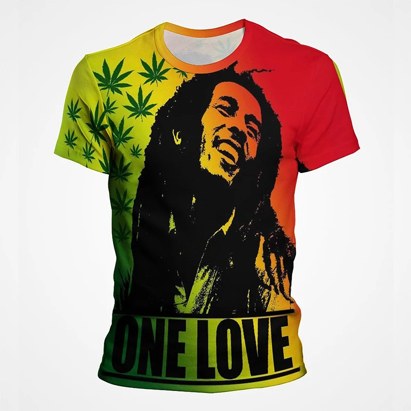 

Famous Singer Bob Marley Graphic T Shirts For Men Women 3d Print Short Sleeve Tee Tops Men's Oversized Hip Hop Streetwear Tshirt