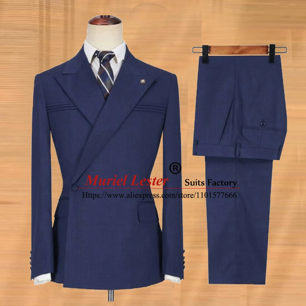 Formal Business Suits Men Slim Fit Double Breasted Coat Pants Design Latest Groom Wedding Tuxedo Tailored 2 Pieces Banquet Dress
Formal Business Suits Men Slim Fit Double Breasted Coat Pants Design Latest Groom Wedding Tuxedo Tailored 2 Pieces Banquet Dress