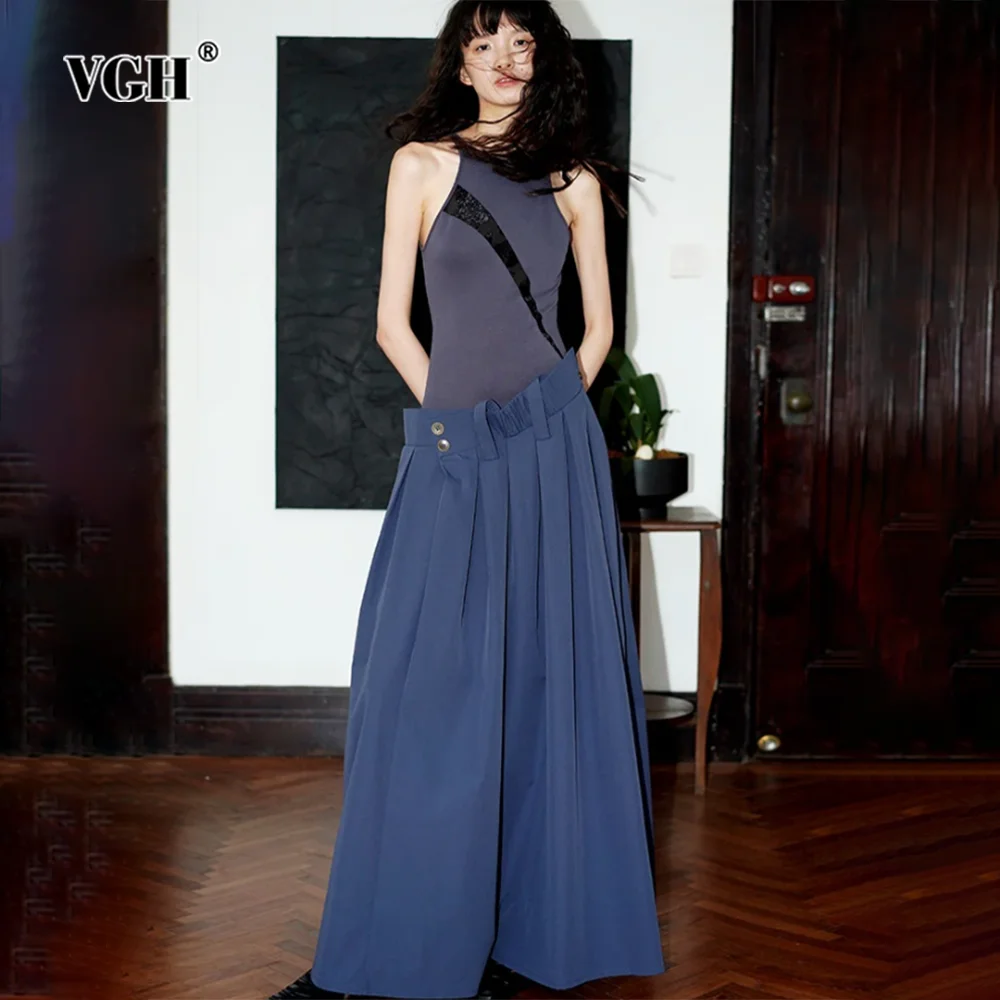 VGH Hit Color Minimalist Casual Loose Dresses For Women Round Neck Sleeveless High Waist A Line Dress Female Fashion Style New
VGH Hit Color Minimalist Casual Loose Dresses For Women Round Neck Sleeveless High Waist A Line Dress Female Fashion Style New