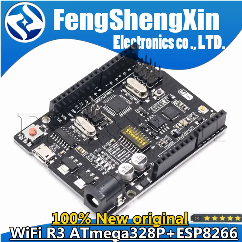 WiFi R3 ATmega328P+ESP8266 (32Mb memory), USB-TTL UNO CH340G For Arduino Uno NodeMCU WeMos ESP8266 Module
WiFi R3 ATmega328P+ESP8266 (32Mb memory), USB-TTL UNO CH340G For Arduino Uno NodeMCU WeMos ESP8266 Module