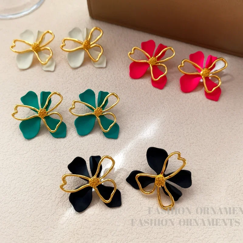 Bilandi-Boucles d'oreilles géométriques en argent 925 pour femmes, bijoux en forme de fleurs, cadeau pour dames, accessoires d'oreille, offre spéciale 3