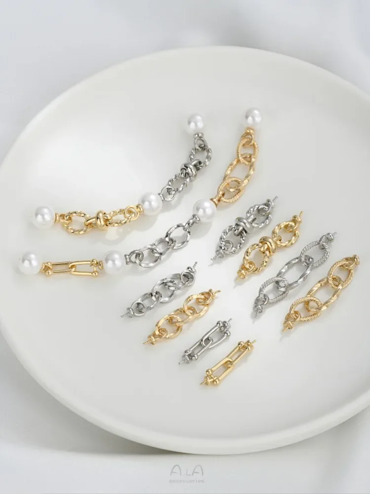 14K Gold Double Headed Sheep's Eye Nail Chain Connecting Accessories Handmade DIY Pearl Bracelet Necklace with Extended Chain
14K Gold Double Headed Sheep's Eye Nail Chain Connecting Accessories Handmade DIY Pearl Bracelet Necklace with Extended Chain