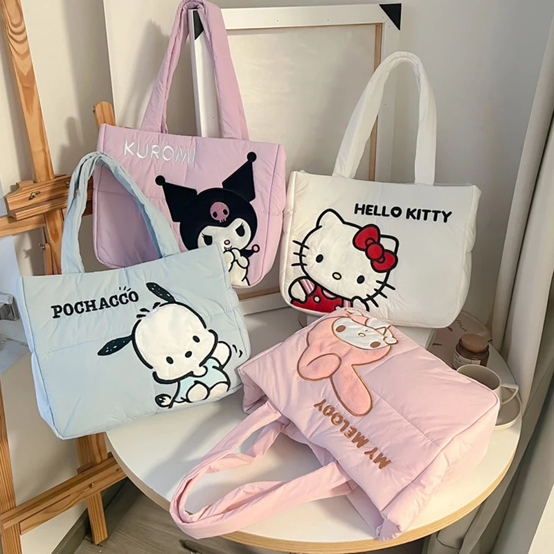 

My Melody Pochacco Kawaii Sanrio Kuromi Anime Women Handbag Tote Shoulder Bag Cute Cartoon Girl High-capacity Commuter Package
