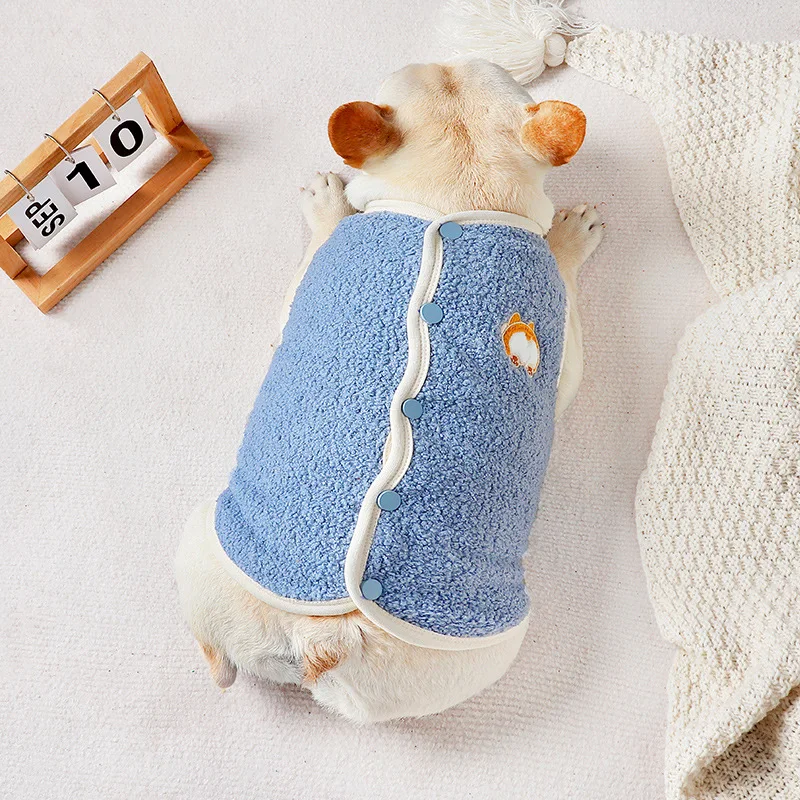 

Осенне-зимняя флисовая одежда для собак, жилет из чистого хлопка с вышивкой, теплая одежда для домашних животных, утепленная одежда для домашних животных