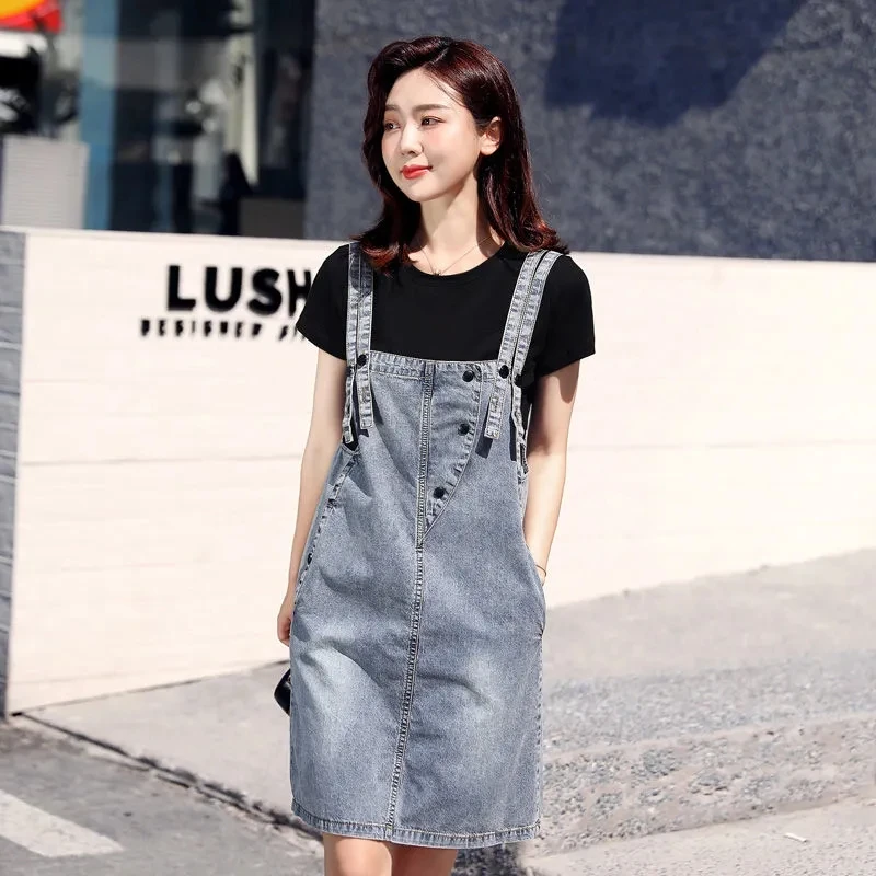 Denim Dress Women 2024 Summer New Fashion Loose All-match Suspender Skirt Female Sleeveless One-line Collar Jeans Dresses
Denim Dress Women 2024 Summer New Fashion Loose All-match Suspender Skirt Female Sleeveless One-line Collar Jeans Dresses