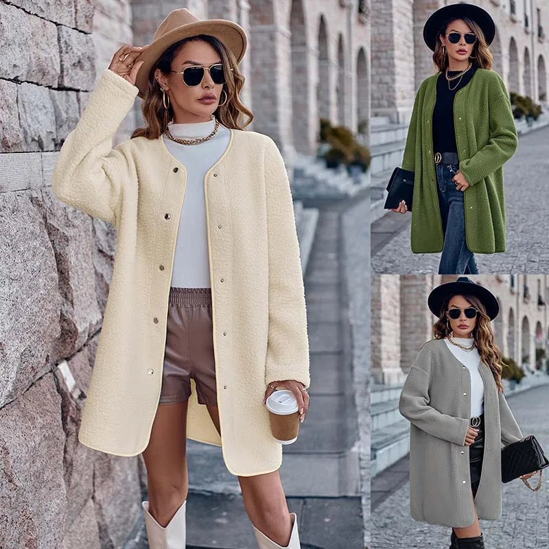 Solid Round Neck Single Breasted Long Sleeve Jacket for Women Spring Autumn 2024 Loose Elegant Office Lady Coat Fashion Jackets
Solid Round Neck Single Breasted Long Sleeve Jacket for Women Spring Autumn 2024 Loose Elegant Office Lady Coat Fashion Jackets