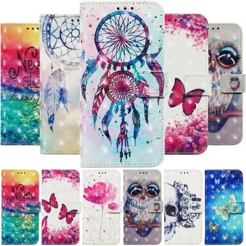 

Card Wallet Phone Cover Etui For Apple iPhone 15 13 12 Mini 14 Pro XR X XS Max 6 7 8 Plus SE 2020 Cute Chimes Painted Case D03F