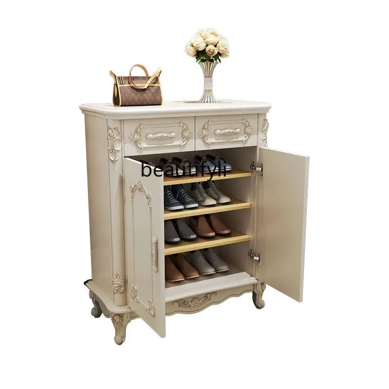 LBX European Shoe Cabinet Solid Wood Entrance Cabinet Modern Minimalist Living Room Shoe Cabinet Large Capacity Locker
LBX European Shoe Cabinet Solid Wood Entrance Cabinet Modern Minimalist Living Room Shoe Cabinet Large Capacity Locker