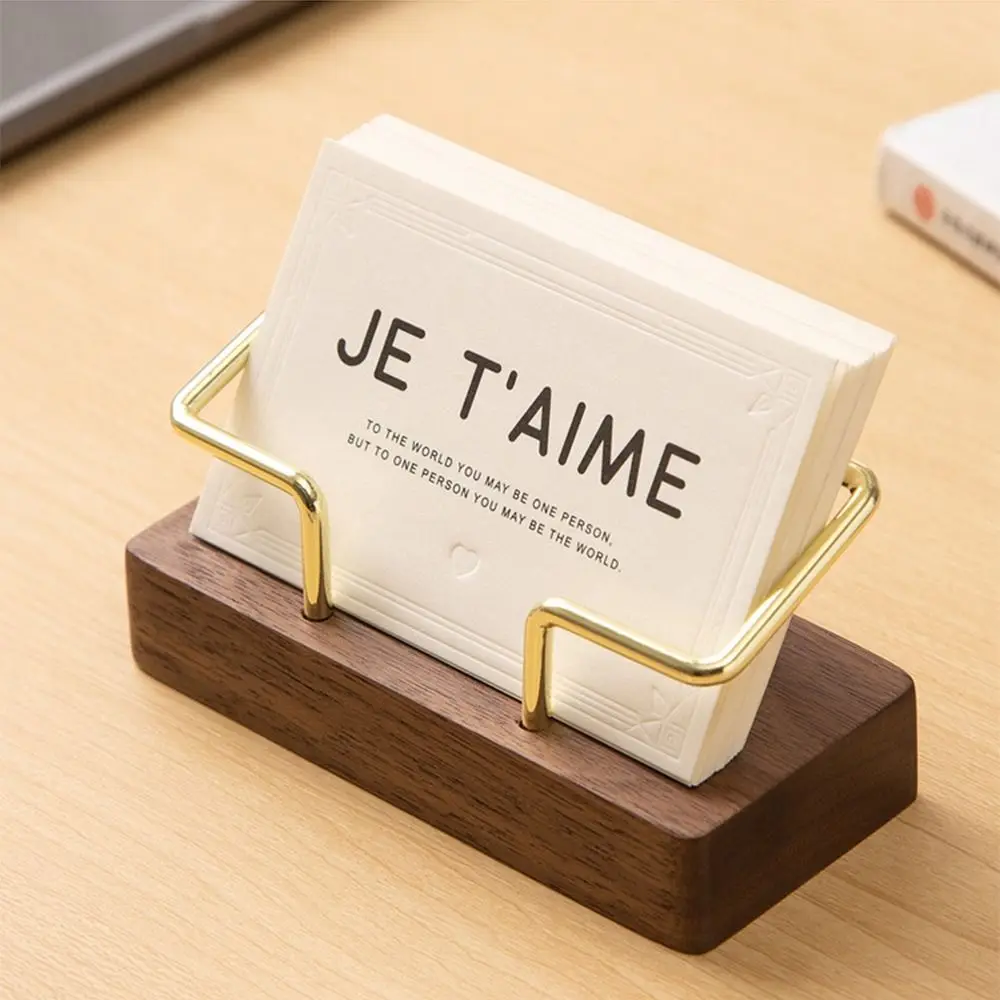 Tabletop Shelf Business Card Holder Simple Card Storage Beech Wood Card Organizer Walnut Wood Metal Wooden Card Holder High-End 
Tabletop Shelf Business Card Holder Simple Card Storage Beech Wood Card Organizer Walnut Wood Metal Wooden Card Holder High-End