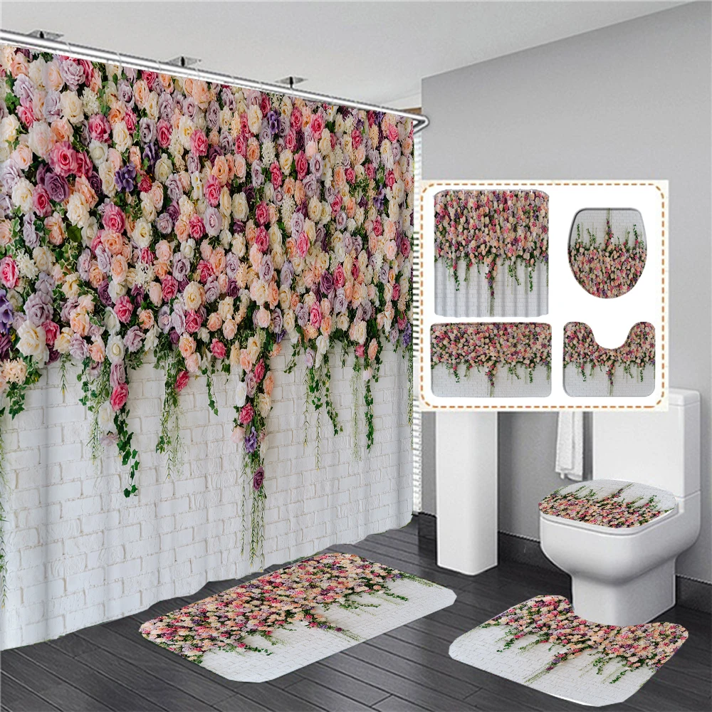 Natural Flowers Print Shower Curtain Floral Scenery Waterproof Bathroom Curtains Home Decoration Non-Slip Rugs Bath Mat Set
Natural Flowers Print Shower Curtain Floral Scenery Waterproof Bathroom Curtains Home Decoration Non-Slip Rugs Bath Mat Set