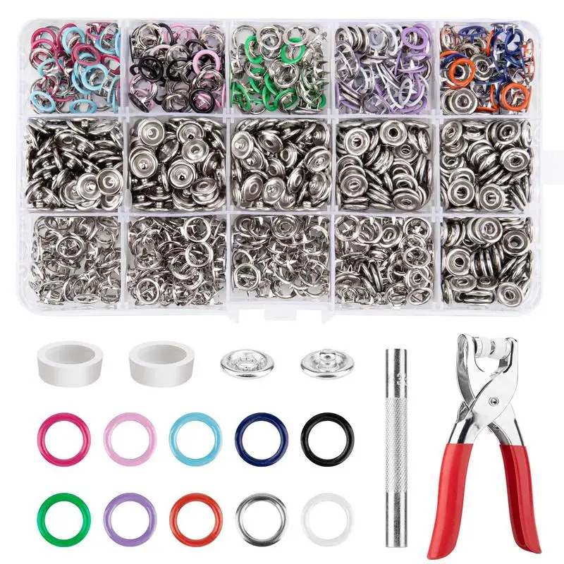 

Metal Snaps With Fasteners Prong Snap Button Press Fastener Studs With Pliers Buttons Sewing Kit Tool Accessories For Clothes