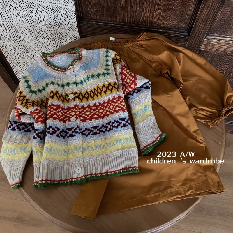 New Girls Two Piece Sets Sweater Coat Full Sleeve Long Dress Loose Embroidery Vitage Coloful Soft Spring Autumn All-match
New Girls Two Piece Sets Sweater Coat Full Sleeve Long Dress Loose Embroidery Vitage Coloful Soft Spring Autumn All-match