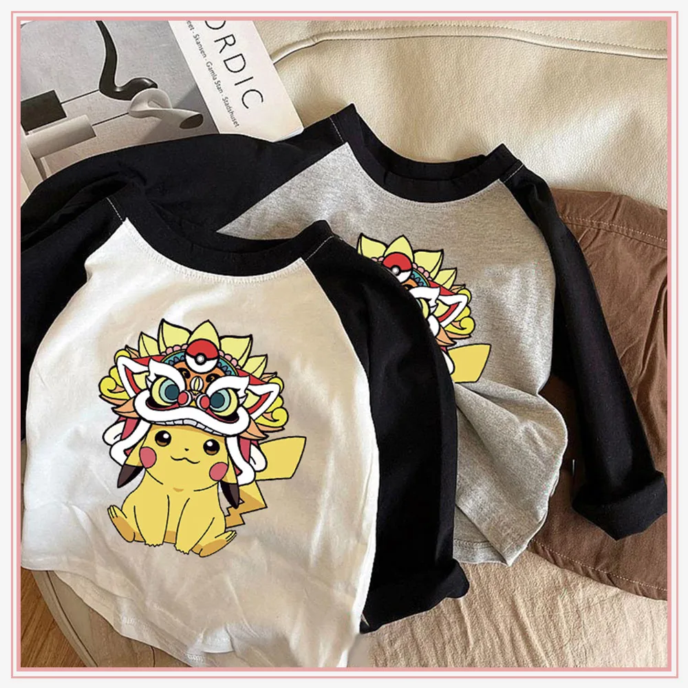New Children T-Shirt Pokemon Anime Pikachu Children Tops Round Neck Long Sleeve T-Shirt Boys Girls Pullover Kid Sweatshirt
New Children T-Shirt Pokemon Anime Pikachu Children Tops Round Neck Long Sleeve T-Shirt Boys Girls Pullover Kid Sweatshirt