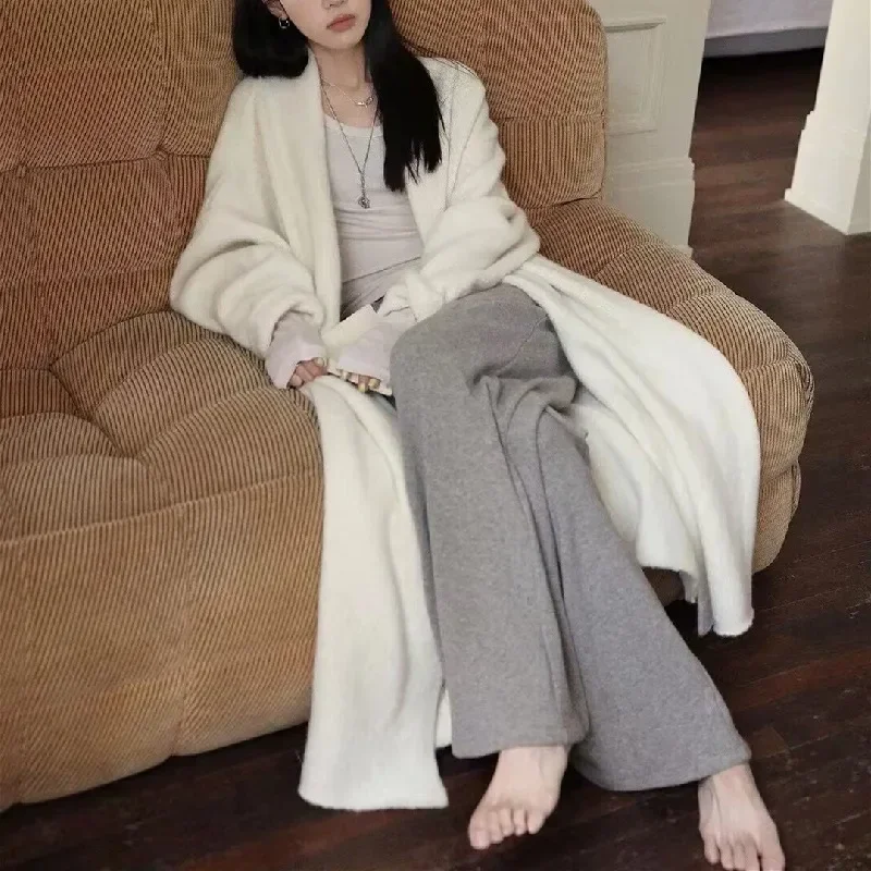 Women Korean Full Sleeve Long Cardigan Casual Knitted Sweaters Regular Splice Loose Thick Open Stitch Autumn Winter 2023
Women Korean Full Sleeve Long Cardigan Casual Knitted Sweaters Regular Splice Loose Thick Open Stitch Autumn Winter 2023