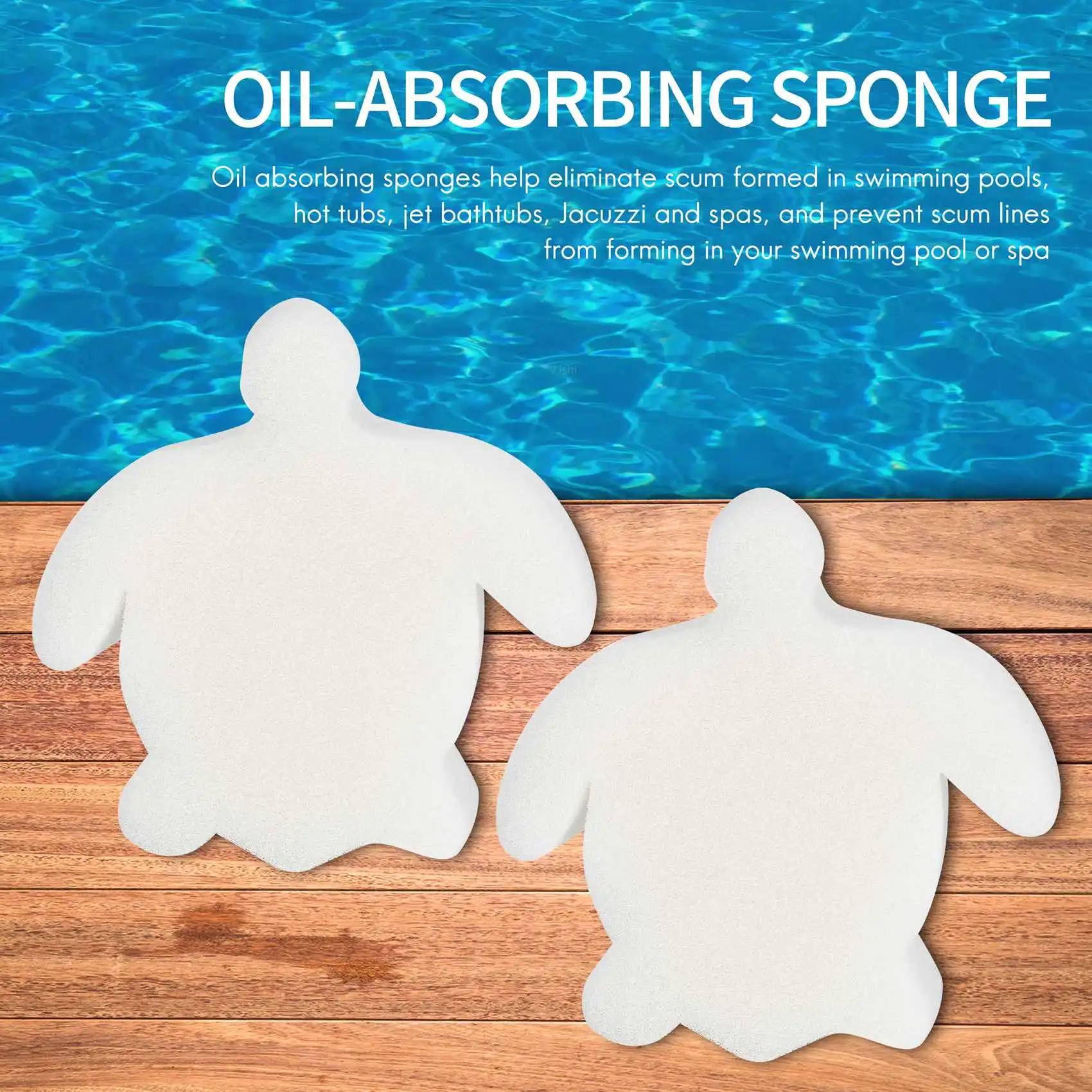 

32 Pieces Oil Absorbing Scum Sponge for Hot Tub, Swimming Pool and Spa (Turtle)