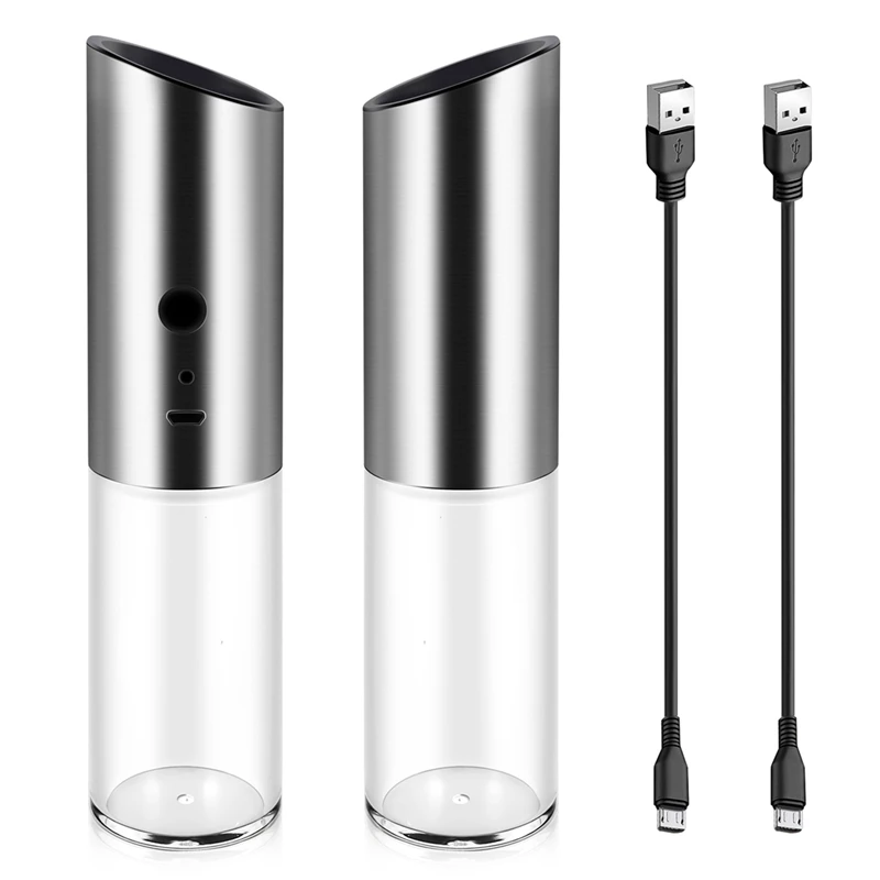 2 Pcs USB Electric Salt & Pepper Grinder Set,Salt & Pepper Mill With Adjustable Coarseness,170ML,Easy Refillable & Clean
2 Pcs USB Electric Salt & Pepper Grinder Set,Salt & Pepper Mill With Adjustable Coarseness,170ML,Easy Refillable & Clean