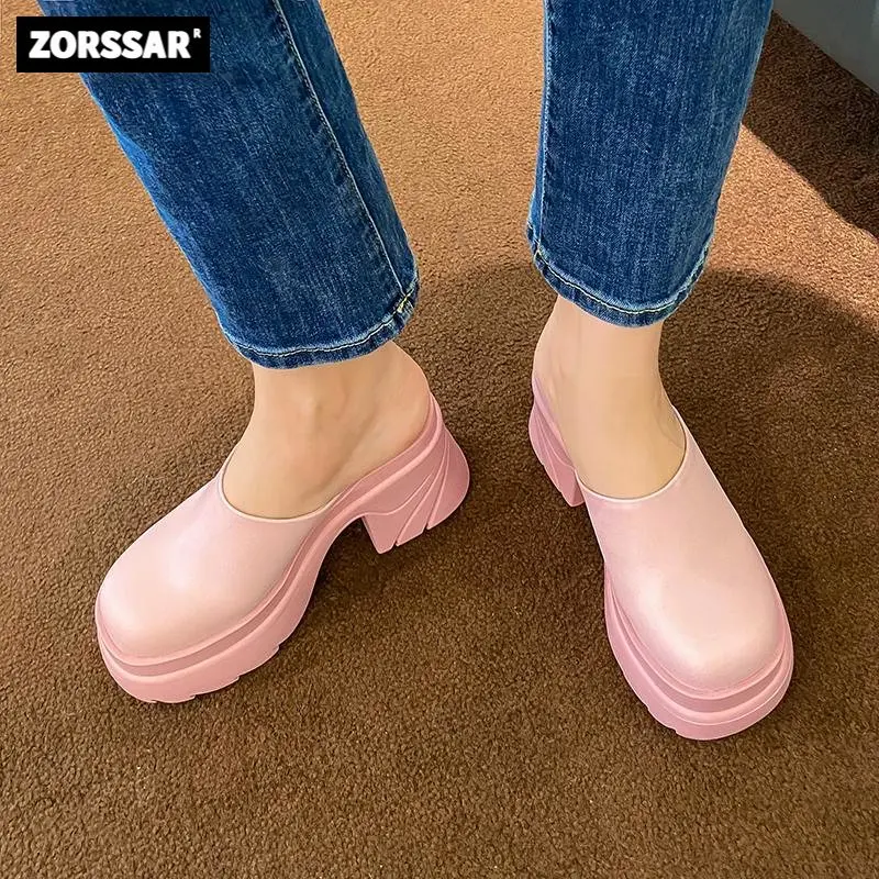 2024 New Genuine Leather Mules Round Toe Easy To Wear Increasing Street Wear Super High Heels Waterproof Summer Slip On Pumps
2024 New Genuine Leather Mules Round Toe Easy To Wear Increasing Street Wear Super High Heels Waterproof Summer Slip On Pumps