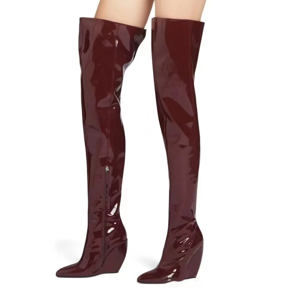 2023 Winter New Pointed Wedge Heel Ultra High Heel Side Zipper Knee Length Boots Fashion Large Women's Boots
2023 Winter New Pointed Wedge Heel Ultra High Heel Side Zipper Knee Length Boots Fashion Large Women's Boots