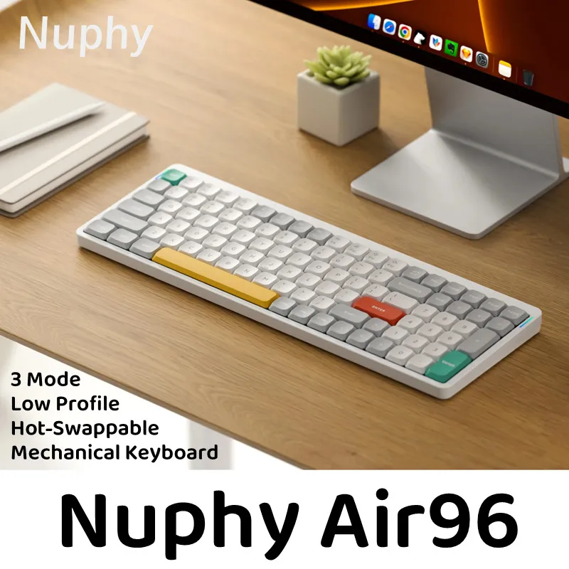 

Nuphy Air96 Bluetooth 2.4g Wireless 96% Mechanical Keyboard Low Profile Gateron/Daisy Switch Compatible with Windows and Mac