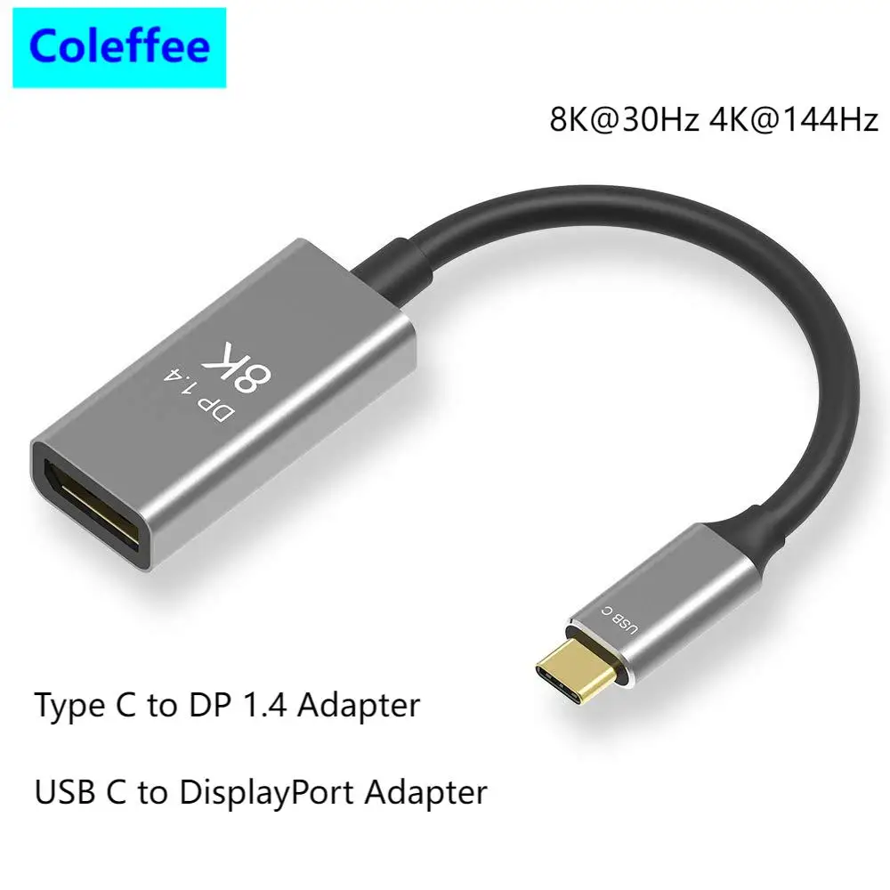 

USB C to DisplayPort Adapter, Type C to DP 1.4 Adapter Use for Computers/Laptops, DP Port Monitors and Projectors in Home/Office