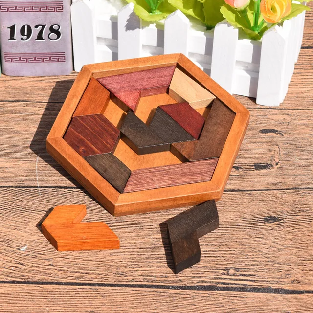 Puzzles en bois pour enfants et adultes, jeu de QI, jouets pour enfants, planche de tangram, teaser le cerveau Montessori, cadeaux 2