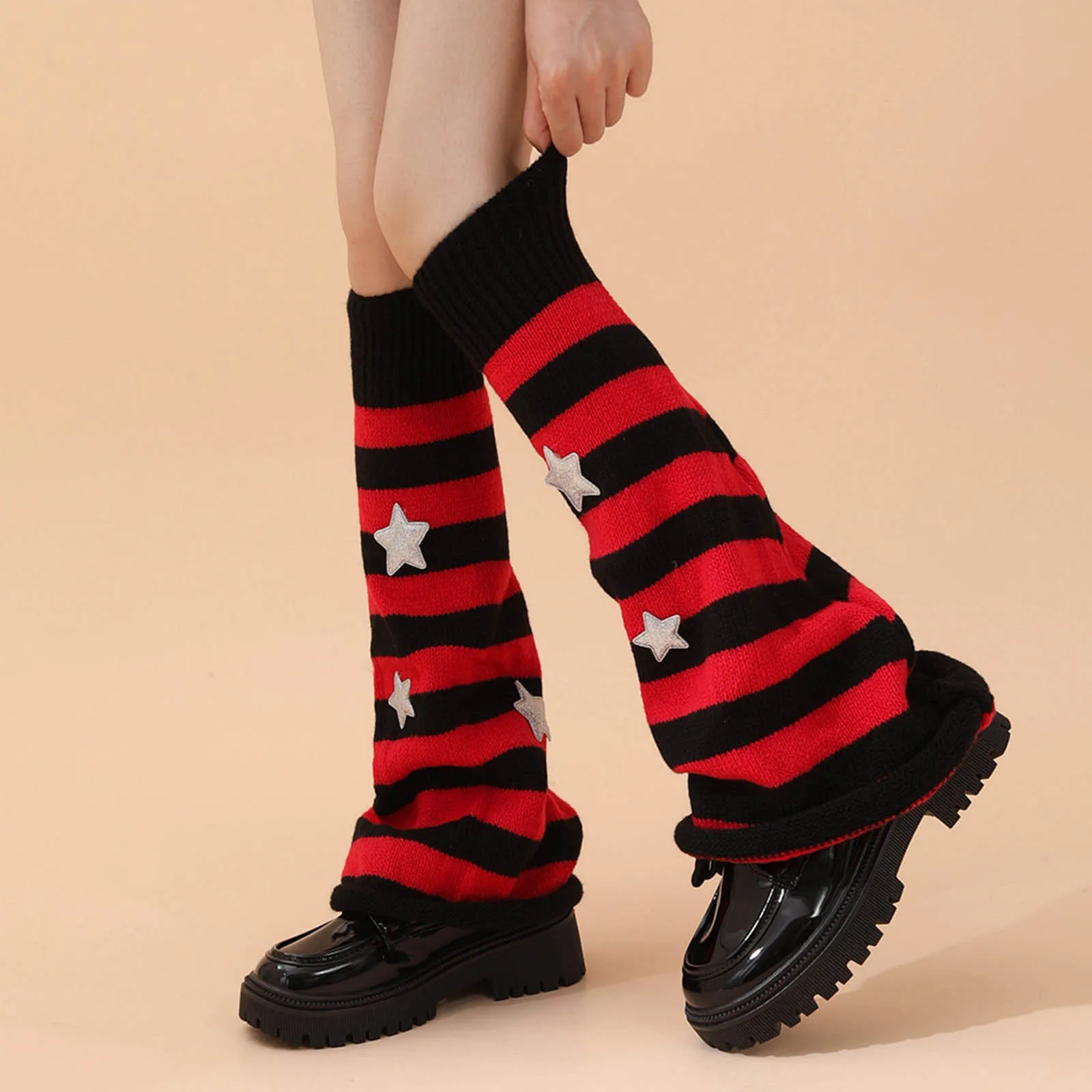 

Готические женские полосатые гетры, длинные носки в стиле "Лолита", вязаные леггинсы, японские конфетные зимние носки, милые гетры до щиколотки Y2K