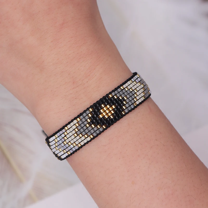 ZHONGVI Fashion Geometric Design Miyuki Beaded Bracelet Bangle for Women Bohemian Ethnic Jewelry Armband For Valentine Day Gift
ZHONGVI Fashion Geometric Design Miyuki Beaded Bracelet Bangle for Women Bohemian Ethnic Jewelry Armband For Valentine Day Gift