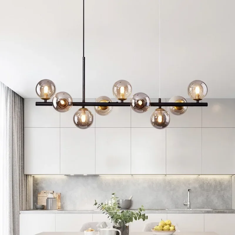 

Modern Pendant Lamps Led 9heads Rings Ceiling Hanging Chandeliers Black Loft Living Dining Room Kitchen Indoor Lighting Fixtures