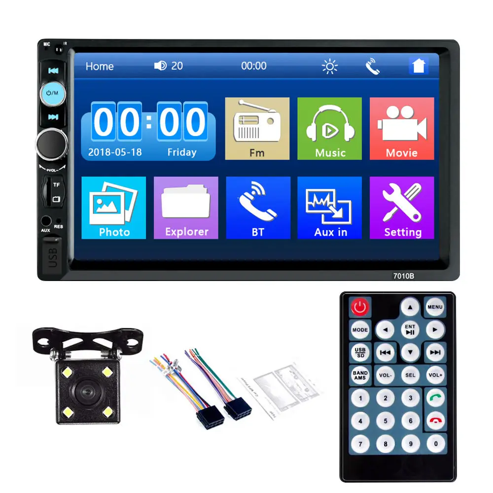 2 Din Car Radio Bluetooth 7" Touch Screen Stereo FM Audio Stereo MP5 Player SD USB 7018B With / Without Camera 12V HD
2 Din Car Radio Bluetooth 7" Touch Screen Stereo FM Audio Stereo MP5 Player SD USB 7018B With / Without Camera 12V HD