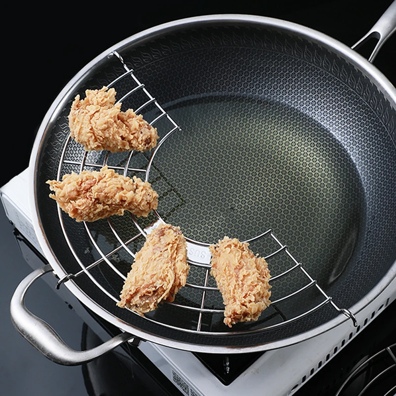 304 Stainless Steel Thick Line Semicircle Hanging Pan Frying Drain Line Rack Kitchen Insulation Pot Rack Steam Rack
304 Stainless Steel Thick Line Semicircle Hanging Pan Frying Drain Line Rack Kitchen Insulation Pot Rack Steam Rack