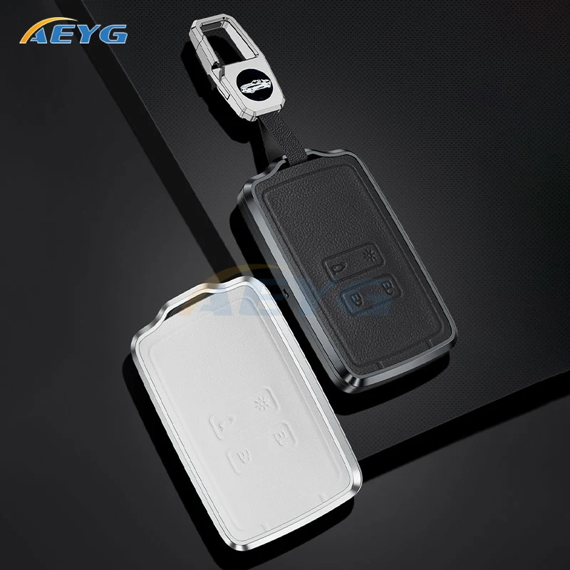 

Leather+Metal Car Key Case Cover For Renault Koleos Kadjar Captur Megane Talisman Espace Clio Zoe Scenic 4 Arkana Dacia Sandero