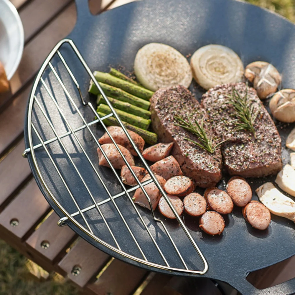 Semi-Circular Oil Drain Rack Anti-Scorching Stainless Steel Non-Stick Grill Rack for Outdoor Camping Barbeque Frying Pan Baking
Semi-Circular Oil Drain Rack Anti-Scorching Stainless Steel Non-Stick Grill Rack for Outdoor Camping Barbeque Frying Pan Baking