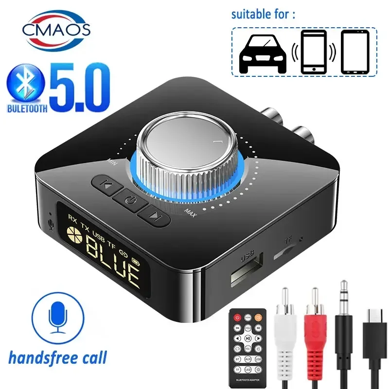 

Bluetooth Receiver Transmitter LED Stereo AUX 3.5mm Jack RCA Handsfree Call TF U-Disk TV Car Kit Wireless Audio Adapter