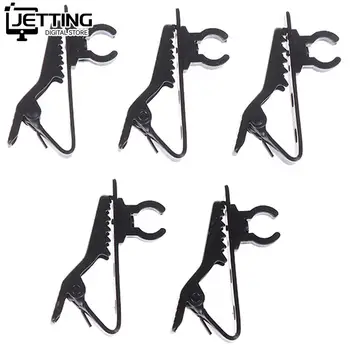 5pcs Microphone Iron Clip Tie Clip Mic Lapel Collar Clip Microphone Accessories Protable Clip For MP3 Phone Earphone
