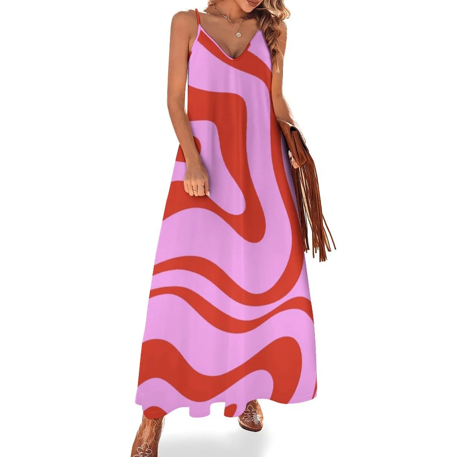Modern Retro Liquid Swirl Abstract Pattern Square Red and Pink Sleeveless Dress women clothes Party dresses
Modern Retro Liquid Swirl Abstract Pattern Square Red and Pink Sleeveless Dress women clothes Party dresses