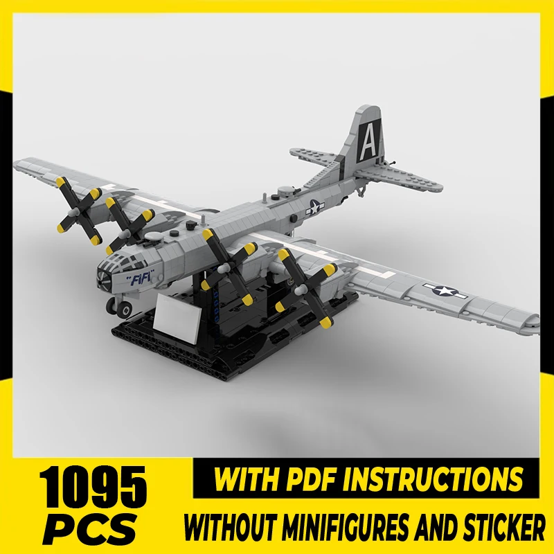 

Military Series Moc Building Blocks 1:72 Scale B-29 Superfortress Model Technology Aircraft Bricks Assembly Fighter Toy For