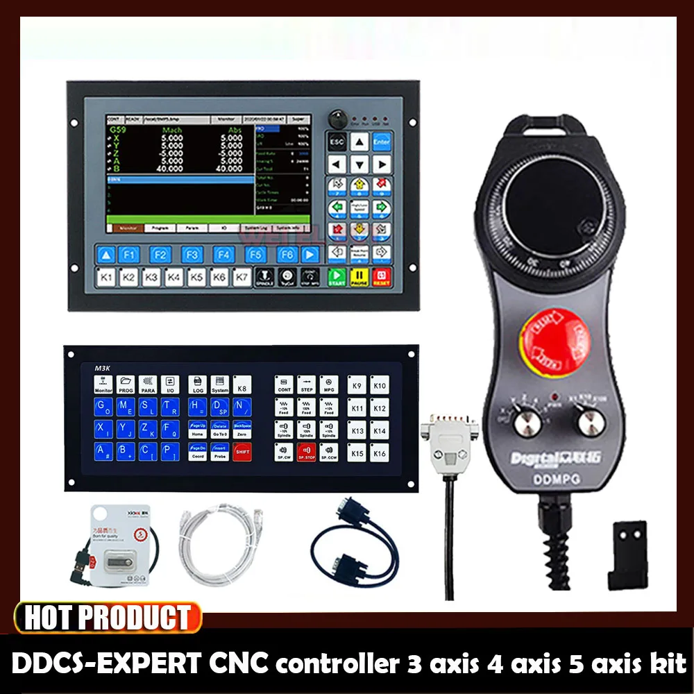 

Newly Upgraded Ddcs-expert Cnc Offline Controller 3/4/5 Axis 1mhz G Code For Cnc Machining Engraving + Latest Extended Keyboard