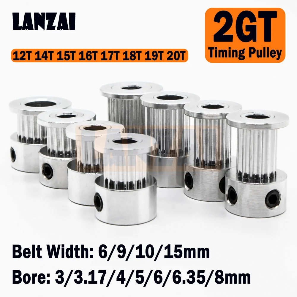 LANZAI Aluminium 2GT Timing Pulley 20Teeth Bore 3~8mm Belt Width 6~15mm for 3D Printer 12T 14T 15T 16T 17T 18T 19T 20T K Type
LANZAI Aluminium 2GT Timing Pulley 20Teeth Bore 3~8mm Belt Width 6~15mm for 3D Printer 12T 14T 15T 16T 17T 18T 19T 20T K Type