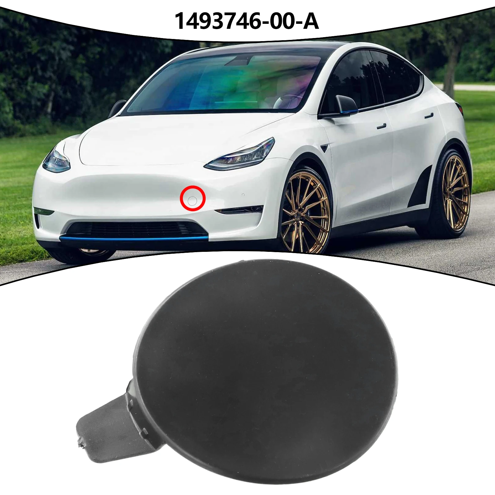 Front Bumper Tow Hook Towing Eye Cover Cap 1493746-00-A Fit For Tesla Model Y 2021-2022 Trailer Cover Car Accessories
Front Bumper Tow Hook Towing Eye Cover Cap 1493746-00-A Fit For Tesla Model Y 2021-2022 Trailer Cover Car Accessories