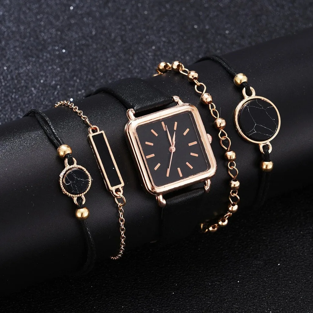 Fashion Watch Bracelert 4PCS Set Women Bangle Watreproof Leather Wristband Female Clock Girl Relogio Square Quartz Ladies Watch
Fashion Watch Bracelert 4PCS Set Women Bangle Watreproof Leather Wristband Female Clock Girl Relogio Square Quartz Ladies Watch