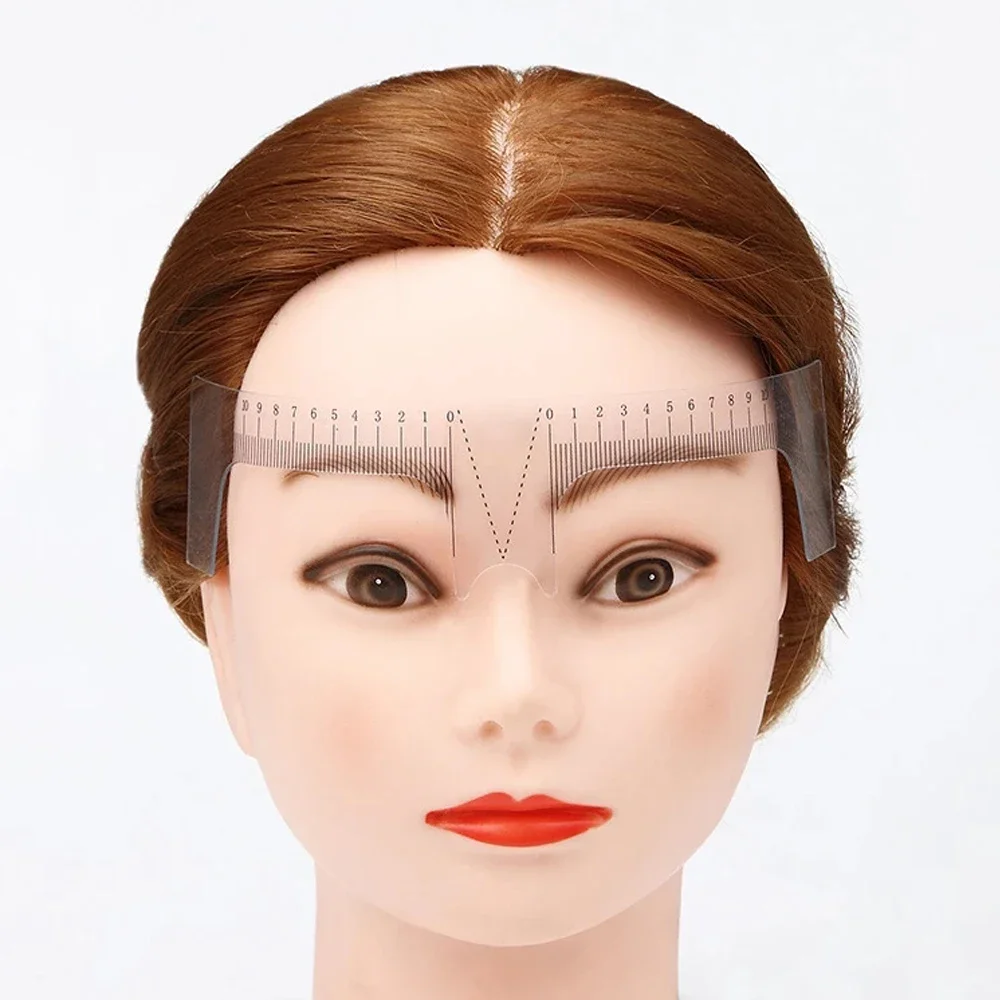 Пластиковые трафареты для татуажа бровей, многоразовые трафареты для макияжа бровей, направляющая для бровей, линейка, перманентные инструменты