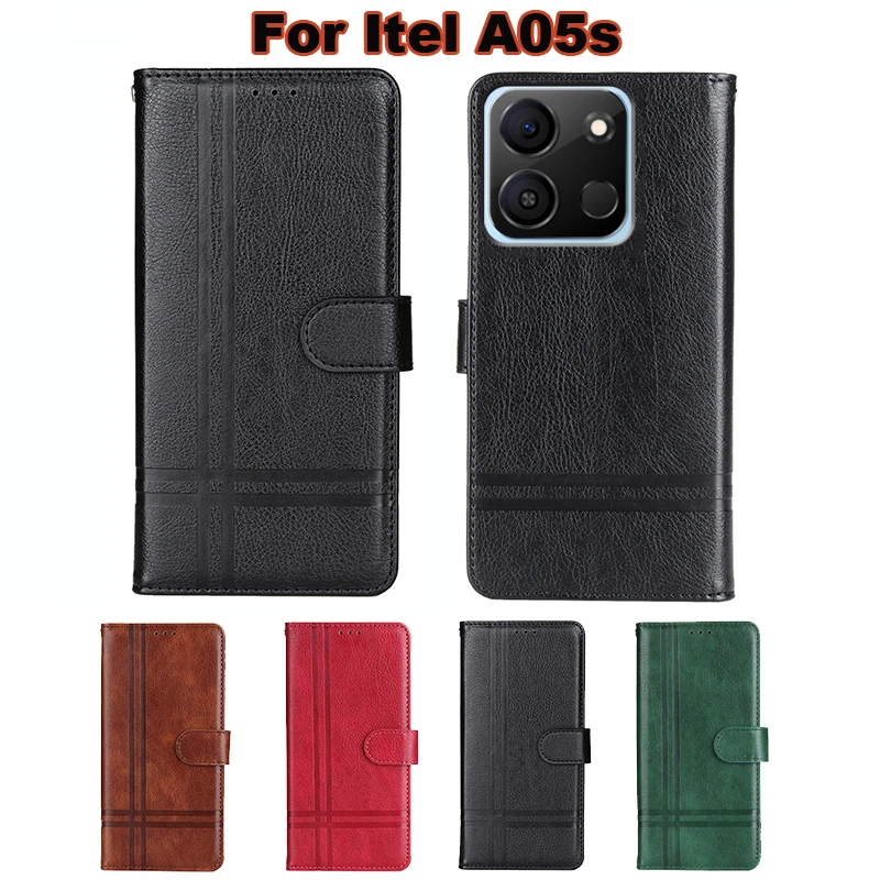 

Protection Book Stand Case For Funda Itel A05s чехол Flip Wallet Cases For Capinha De Celular Itel A05s A05 s Leather Cover Etui