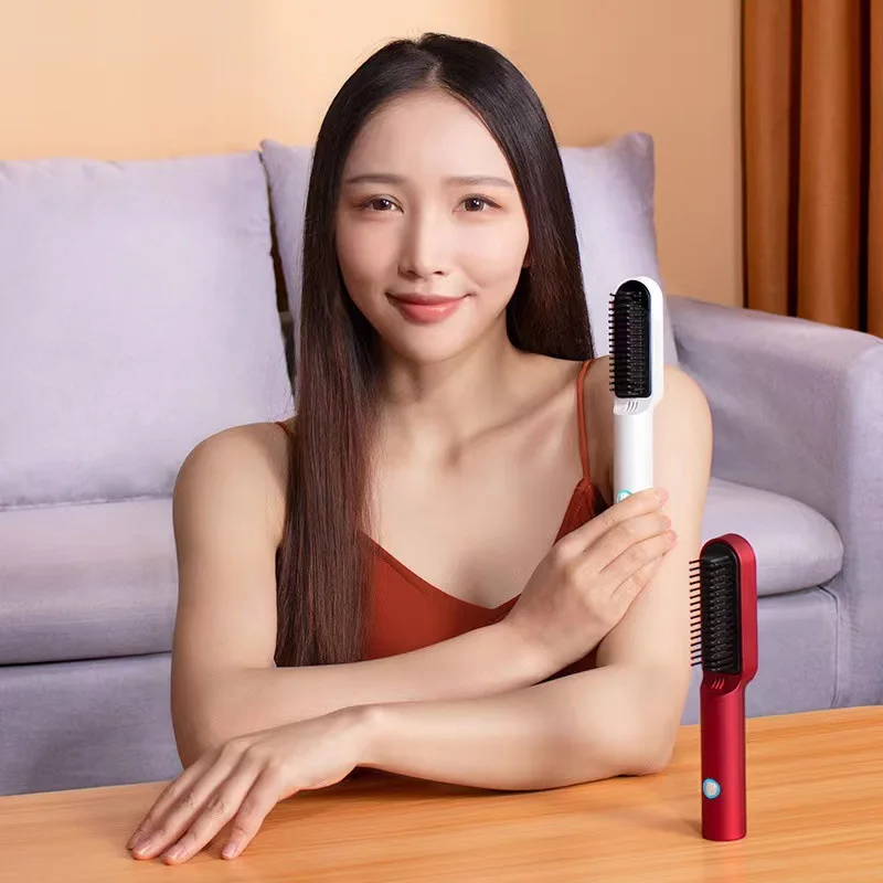 Wireless Portable Mini Heating Comb Hair Straightener Brush Sleek Hair Curler Bangs Curling Rod Hairstyling Tool Lron Flat Irons
Wireless Portable Mini Heating Comb Hair Straightener Brush Sleek Hair Curler Bangs Curling Rod Hairstyling Tool Lron Flat Irons