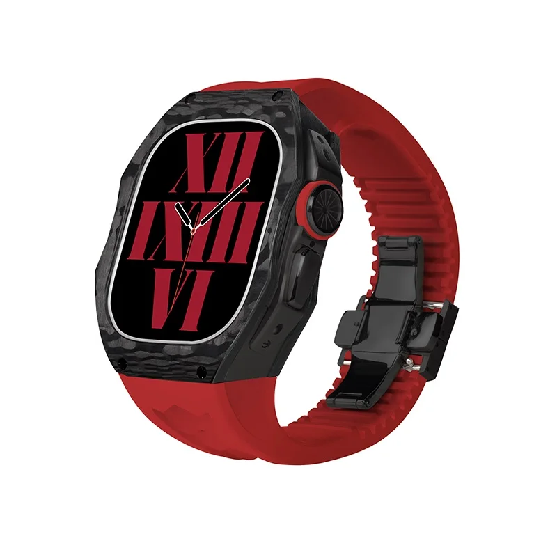 Fashion Carbon Fiber Case For Apple Watch Ultra 49MM Fluoro rubber Band For iWatch Viton Strap Modification Kit Accessories
Fashion Carbon Fiber Case For Apple Watch Ultra 49MM Fluoro rubber Band For iWatch Viton Strap Modification Kit Accessories