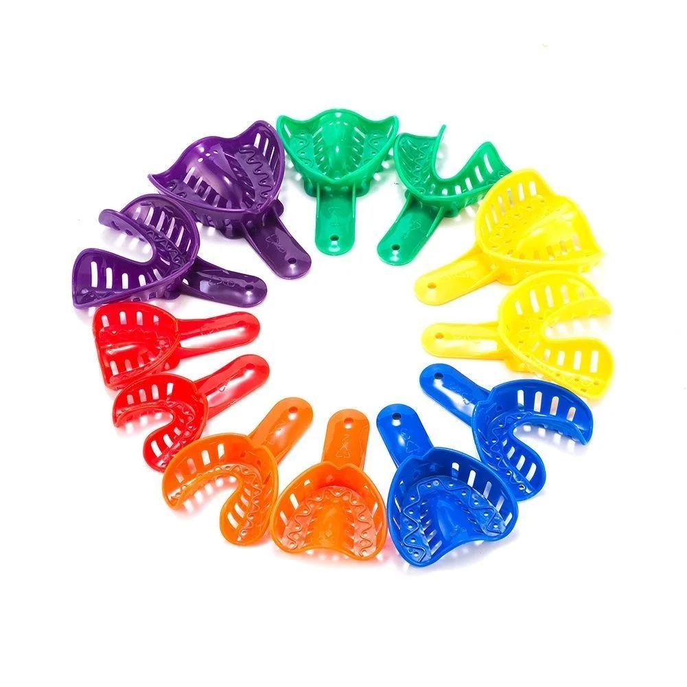 

12Pcs/set Disposable Plastic Dental Impression Trays Adult And Children Central Supply Materials Teeth Holder Oral Care Tools