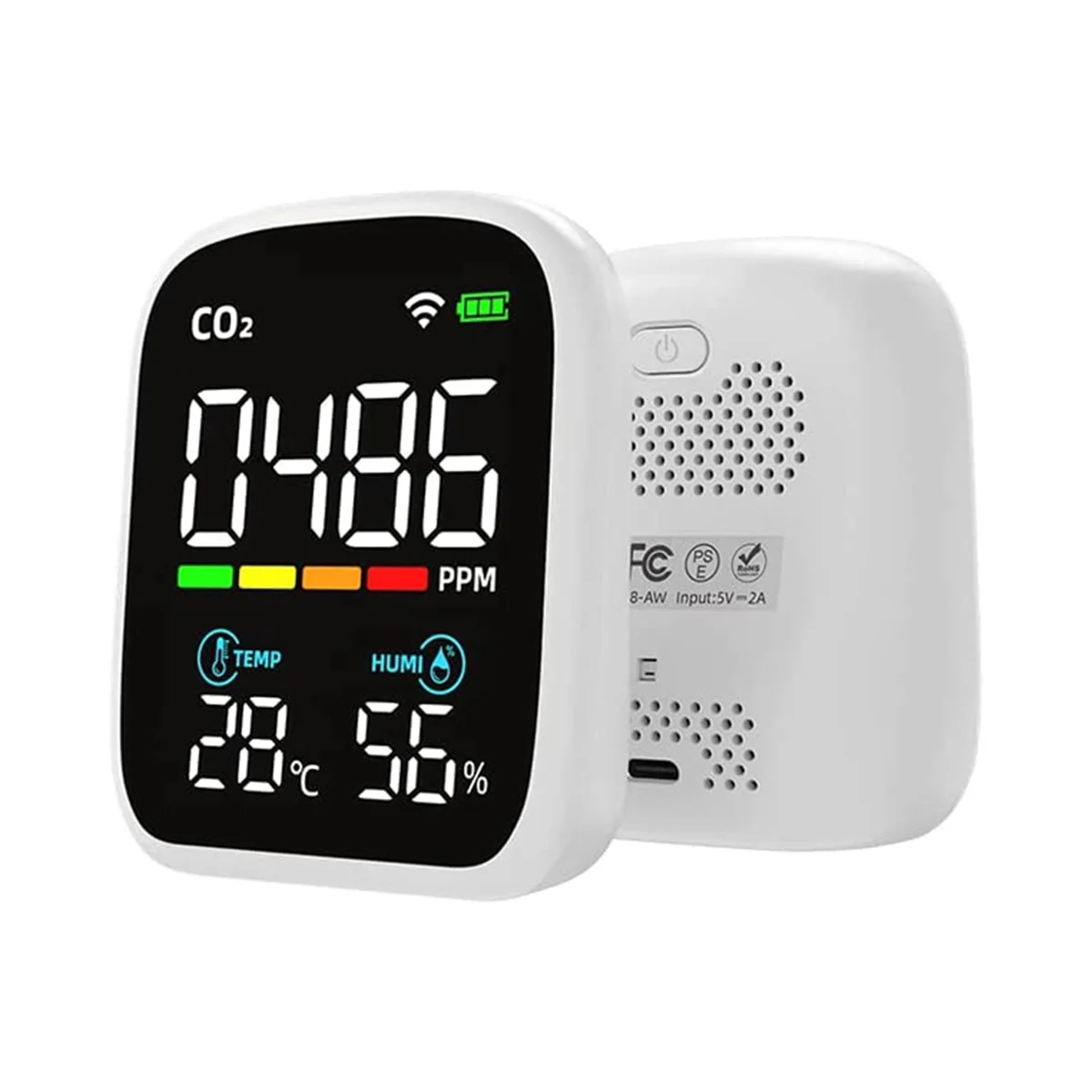 Digital CO2 Detector High Accurate CO2 Monitor Humidity Temperature Air Quality Tester, Portable Carbon Dioxide Detector
Digital CO2 Detector High Accurate CO2 Monitor Humidity Temperature Air Quality Tester, Portable Carbon Dioxide Detector