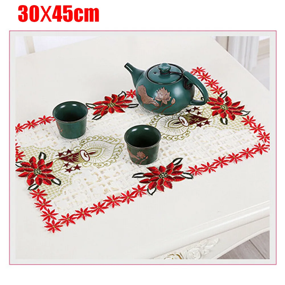 Christmas Tablecloth Vintage Embroidered Floral Lace Dining Table Cloth Runner For Cup Drink Bowl Pot Plate Vase
Christmas Tablecloth Vintage Embroidered Floral Lace Dining Table Cloth Runner For Cup Drink Bowl Pot Plate Vase